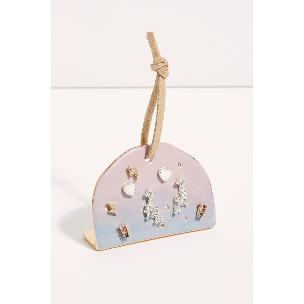 NWT Free People Dreamer Ceramic Stud Earring Set Gold Silver